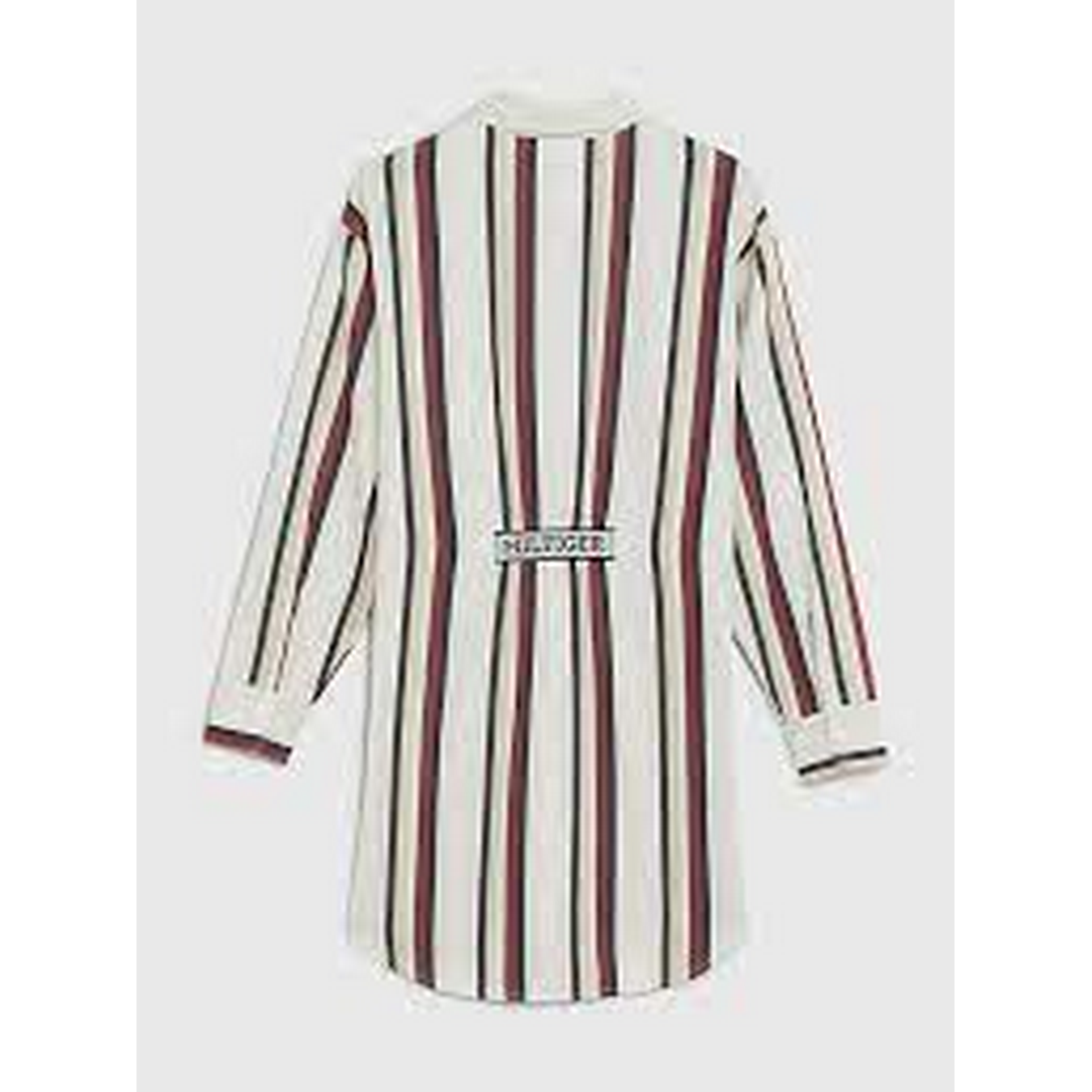 Global Stripe Shirt Dress Ivory / Red White Blue Stripe / 10