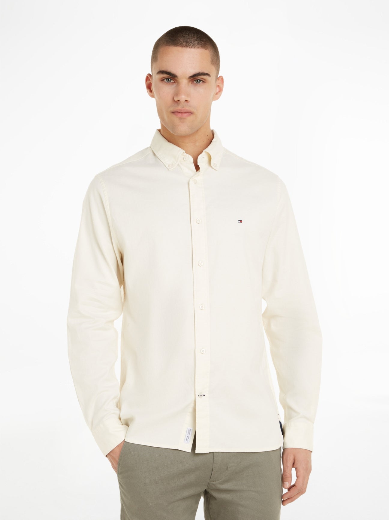 Flex Brushed Twill Rf Shirt Ecru / L