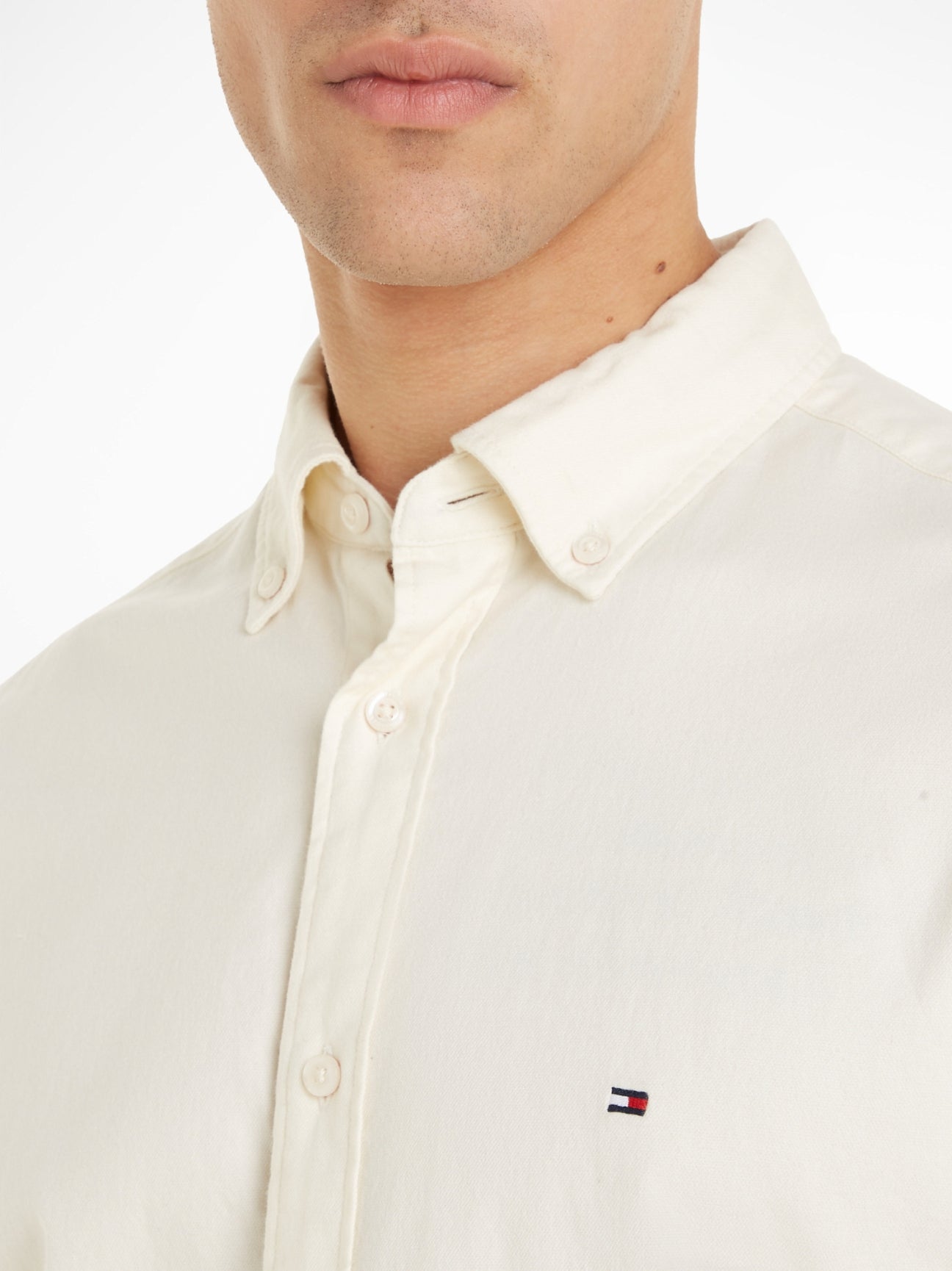 Flex Brushed Twill Rf Shirt Ecru / L