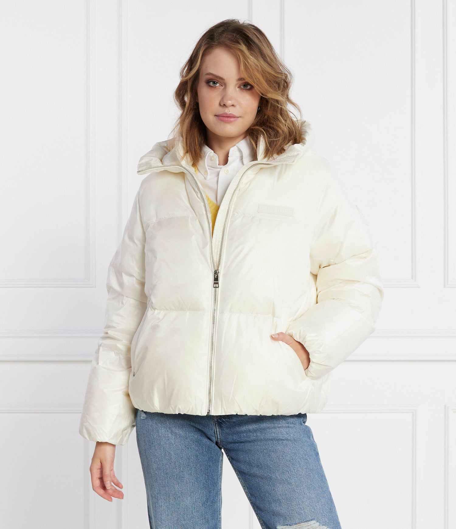 New York Gloss Puffer Jacket Ancient White / L