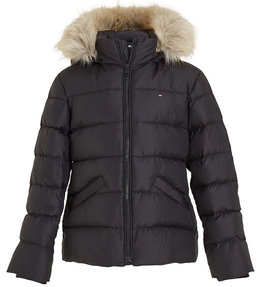 Essential Down Fur Hood Jacket Black / 10