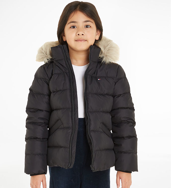 Essential Down Fur Hood Jacket Black / 10