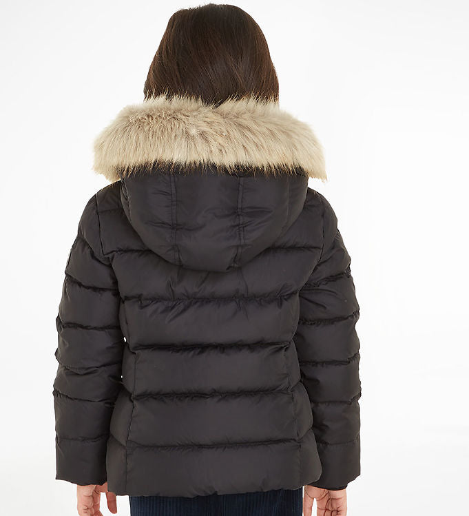 Essential Down Fur Hood Jacket Black / 10