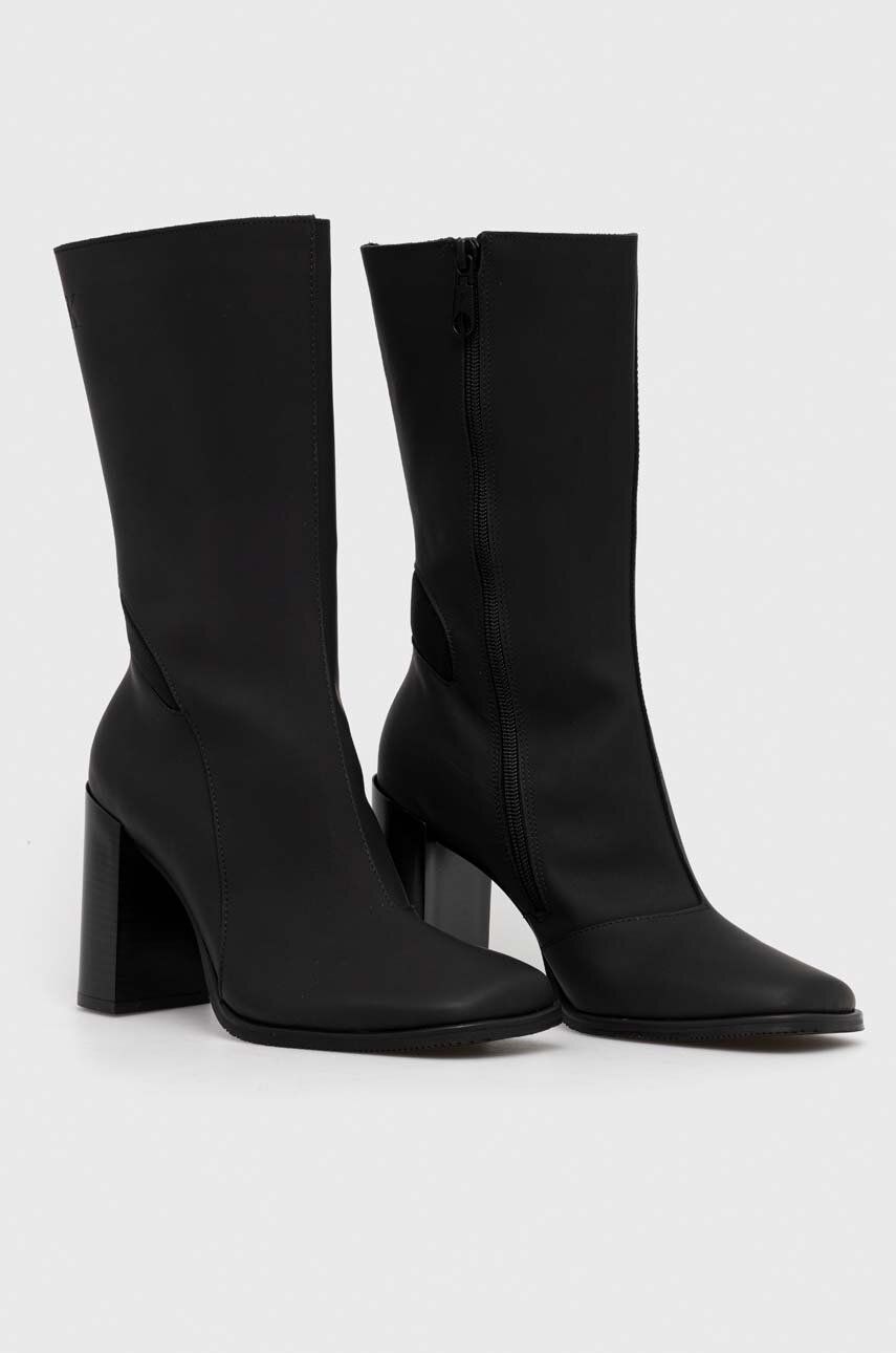 Heel Zip Boot Lth Wn Triple Black / 41