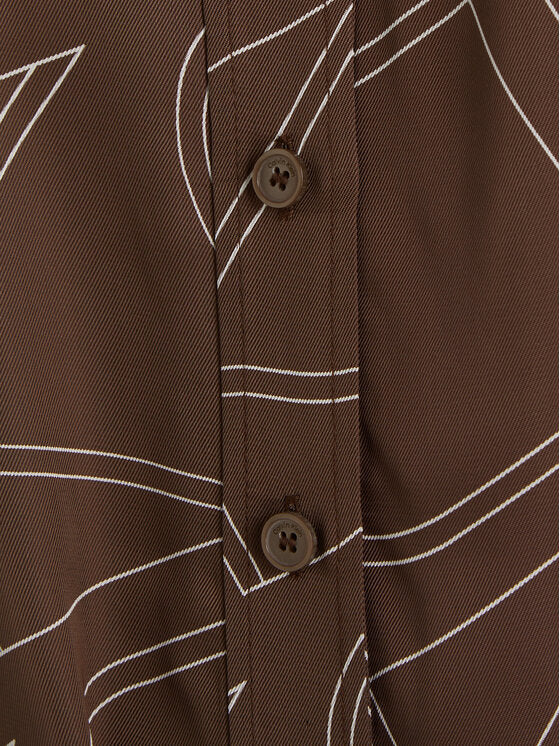 Viscose Twill Shirt Dress Monogram Print / Brown Kelp / 42