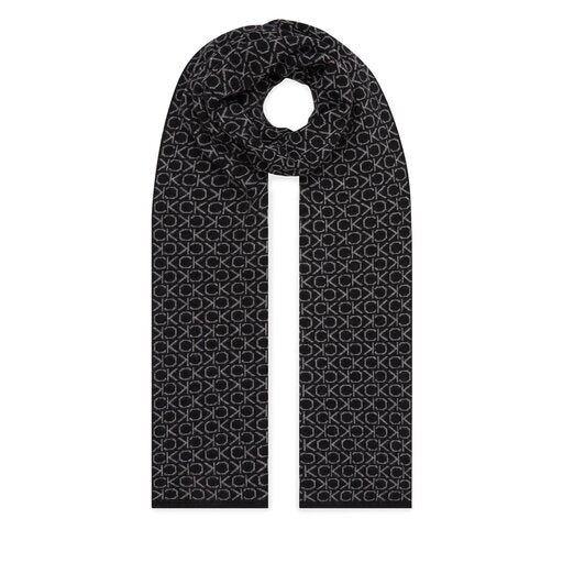 Ck Monogram Wool Scarf Ck Black / OS