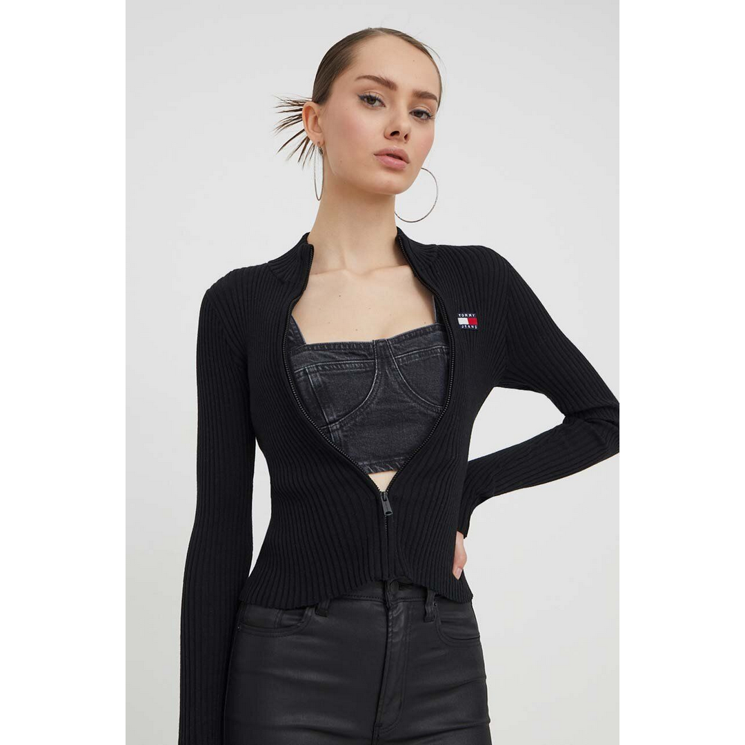 TJW ZIP THRU BADGE CARDIGAN Black / L