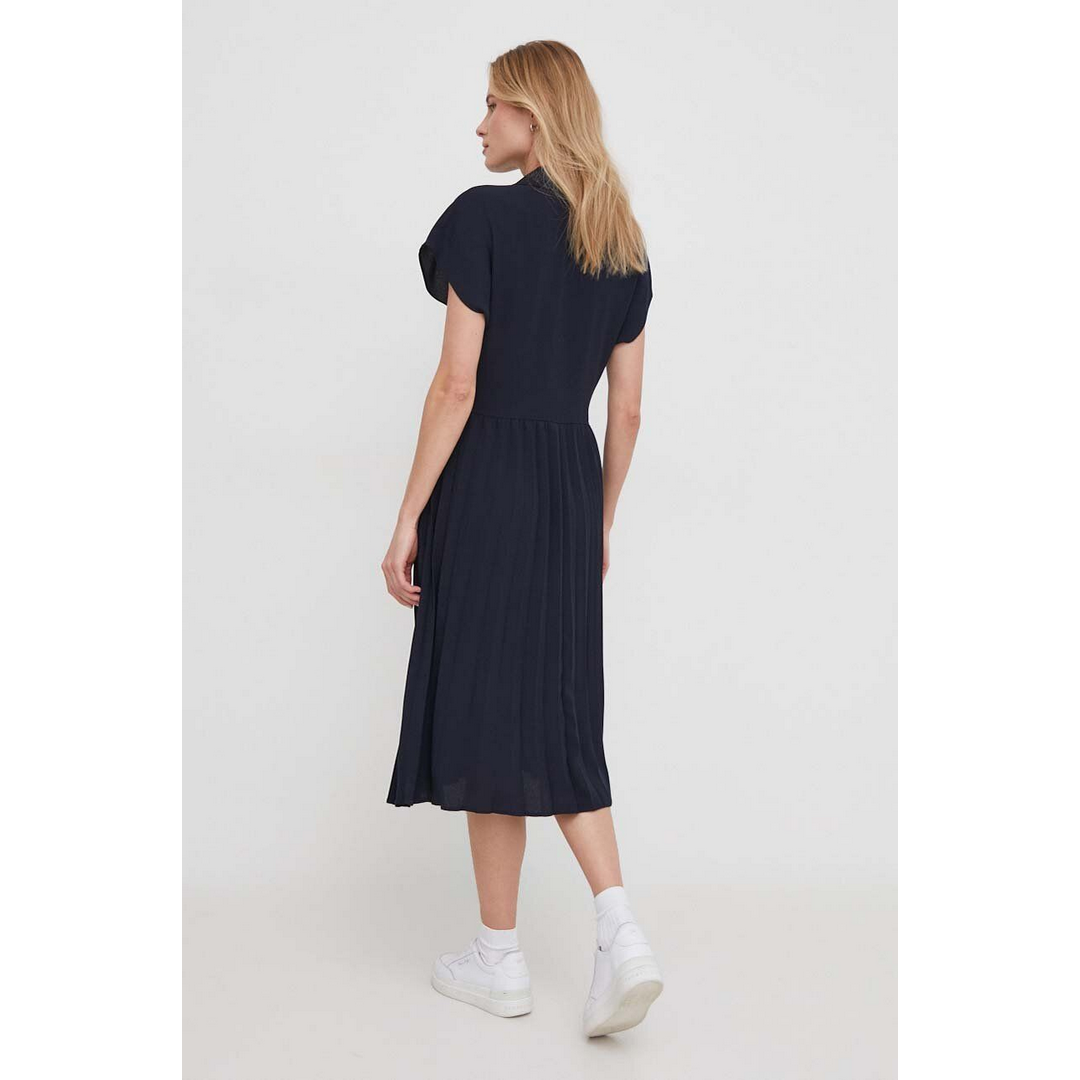 FLUID PLEATED SS MIDI POLO DRESS Desert Sky / 42