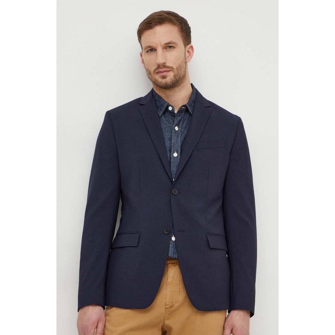 Modern Wool Blend Regular Blazer Night Sky / 48