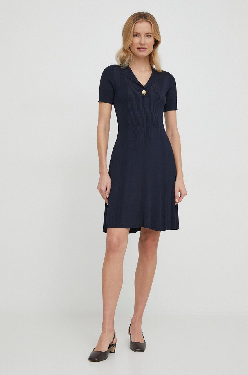 Rib Button F&F Polo Swt Dress Desert Sky / L