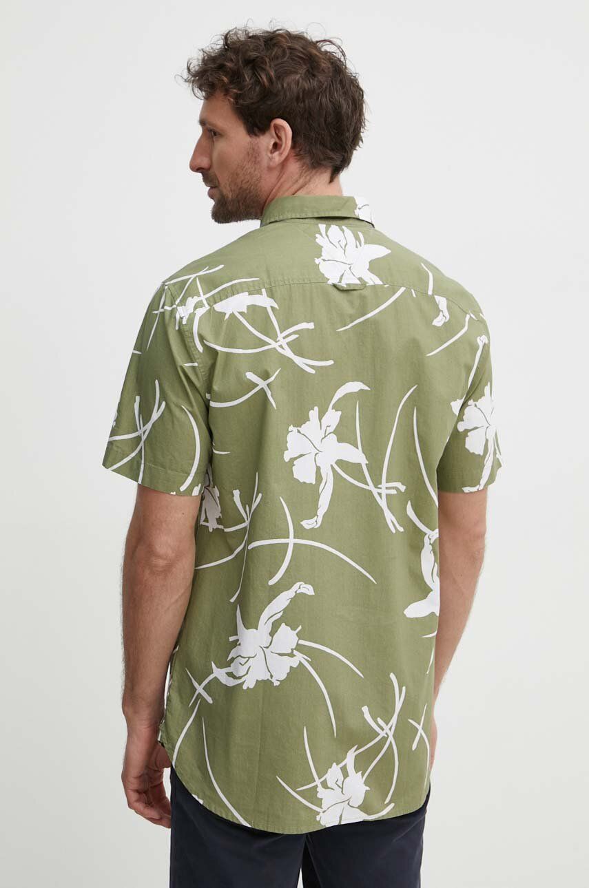 Large Tropical Prt Shirt S/S Faded Olive / Optic White / L