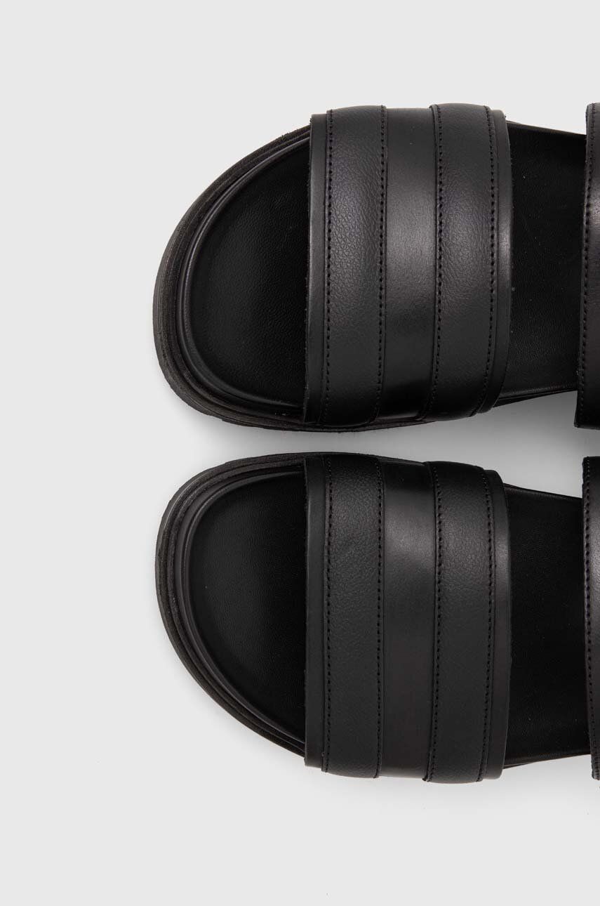 Elevated Th Buckle Lth Sandal Black / 42