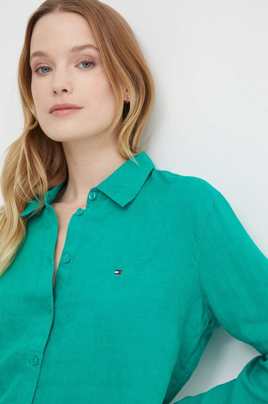 Linen Relaxed Shirt Ls Olympic Green / 42