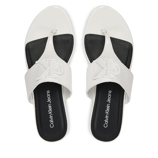 Flat Sandal Slide Toepost Mg Met Bright White / 41