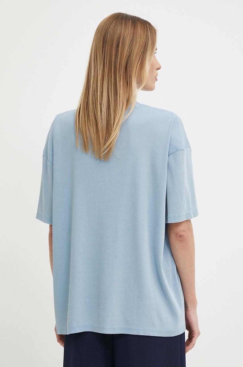 Washed Rib Label Boyfriend Tee Dusk Blue / L