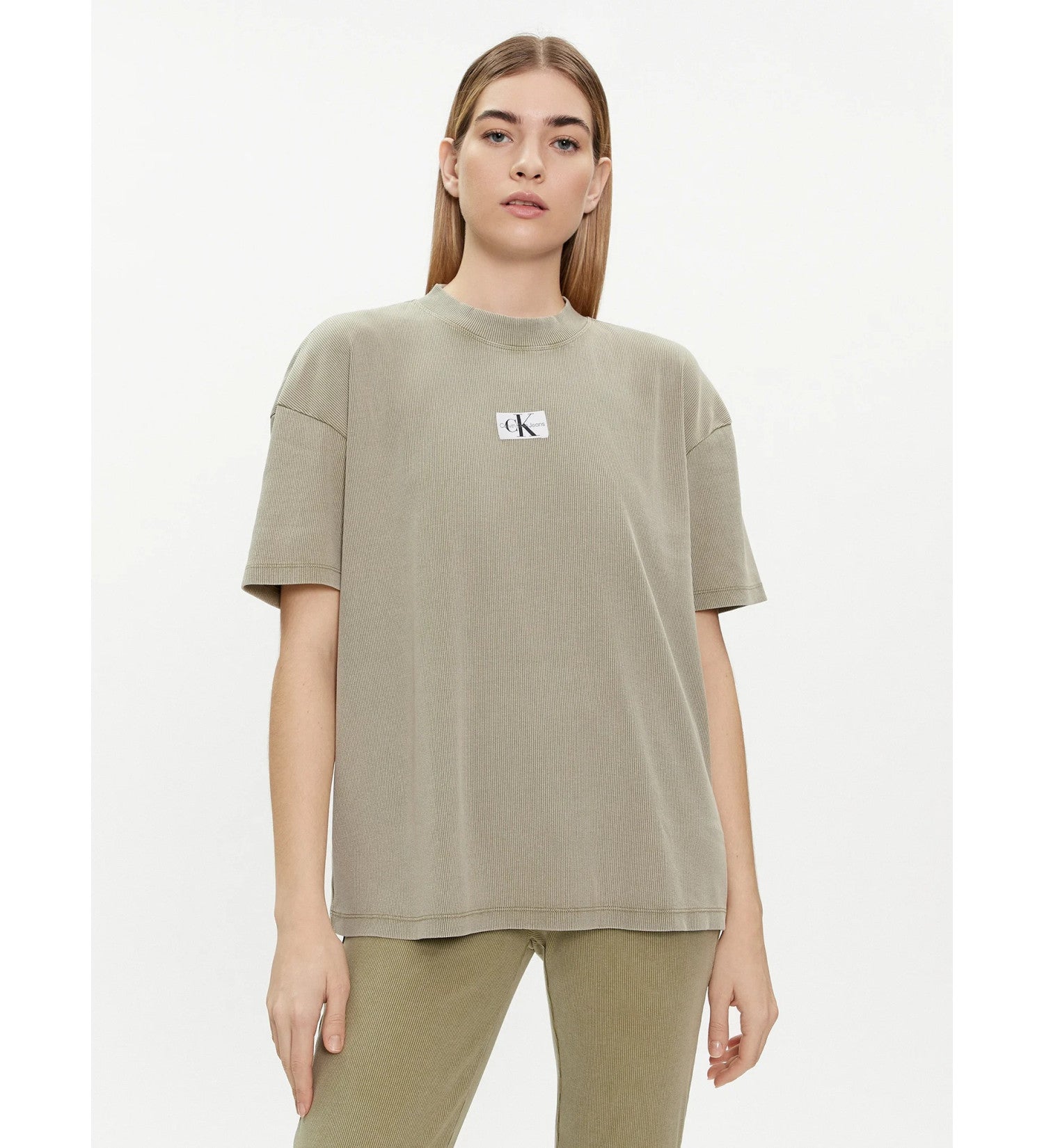 Washed Rib Label Boyfriend Tee Dark Juniper / L