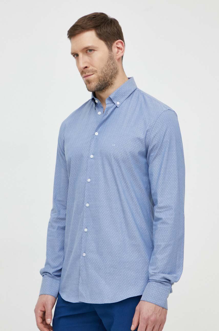 Chambray Micro Dobby Slim Shirt Delta Blue / 42