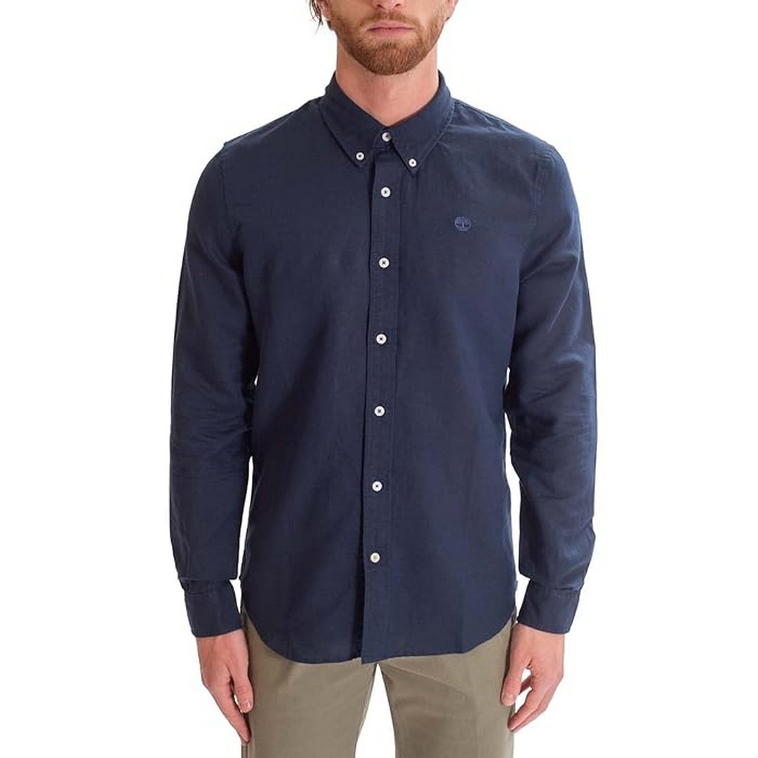 Cotton/Linen Long Sleeve Shirt DARK SAPPHIRE / L