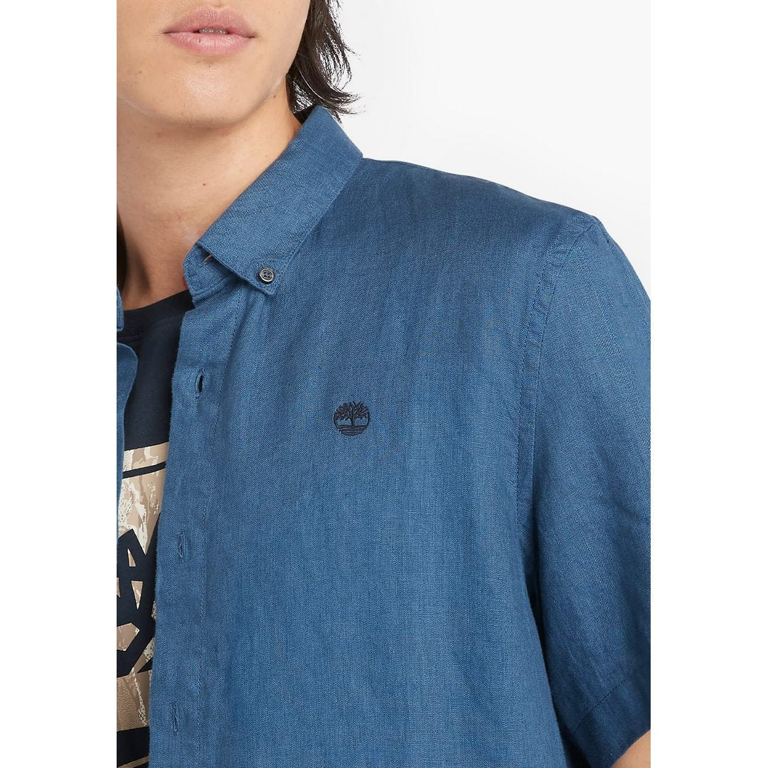 Linen Short Sleeve Shirt DARK DENIM / L