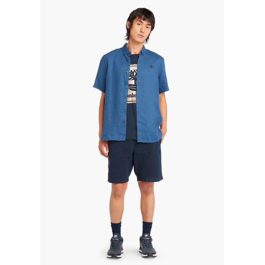 Linen Short Sleeve Shirt DARK DENIM / L