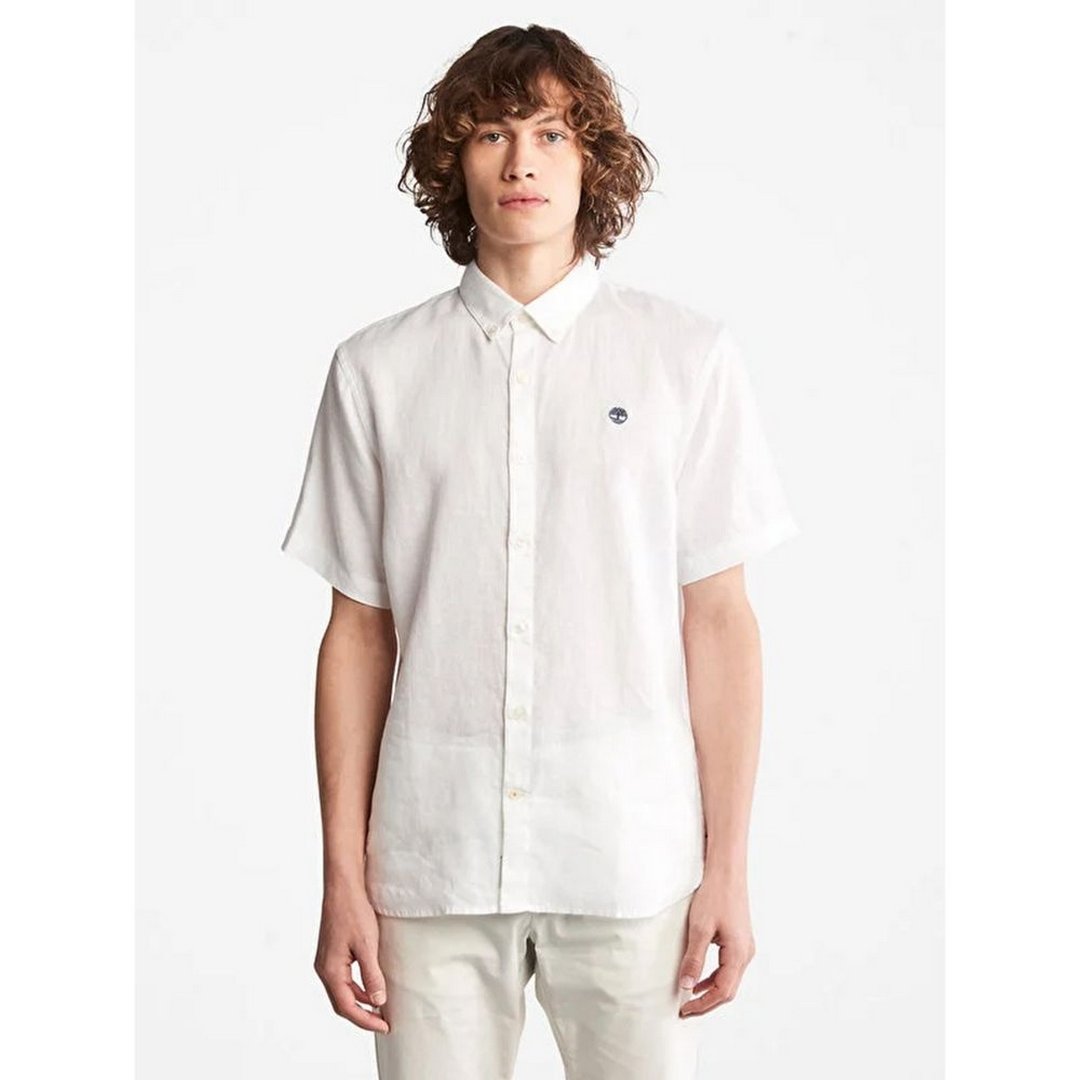 Linen Short Sleeve Shirt WHITE / L