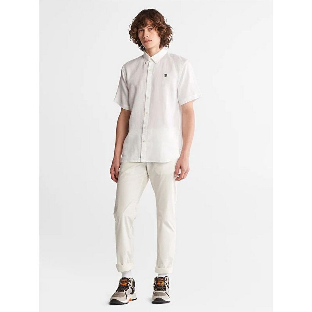 Linen Short Sleeve Shirt WHITE / L