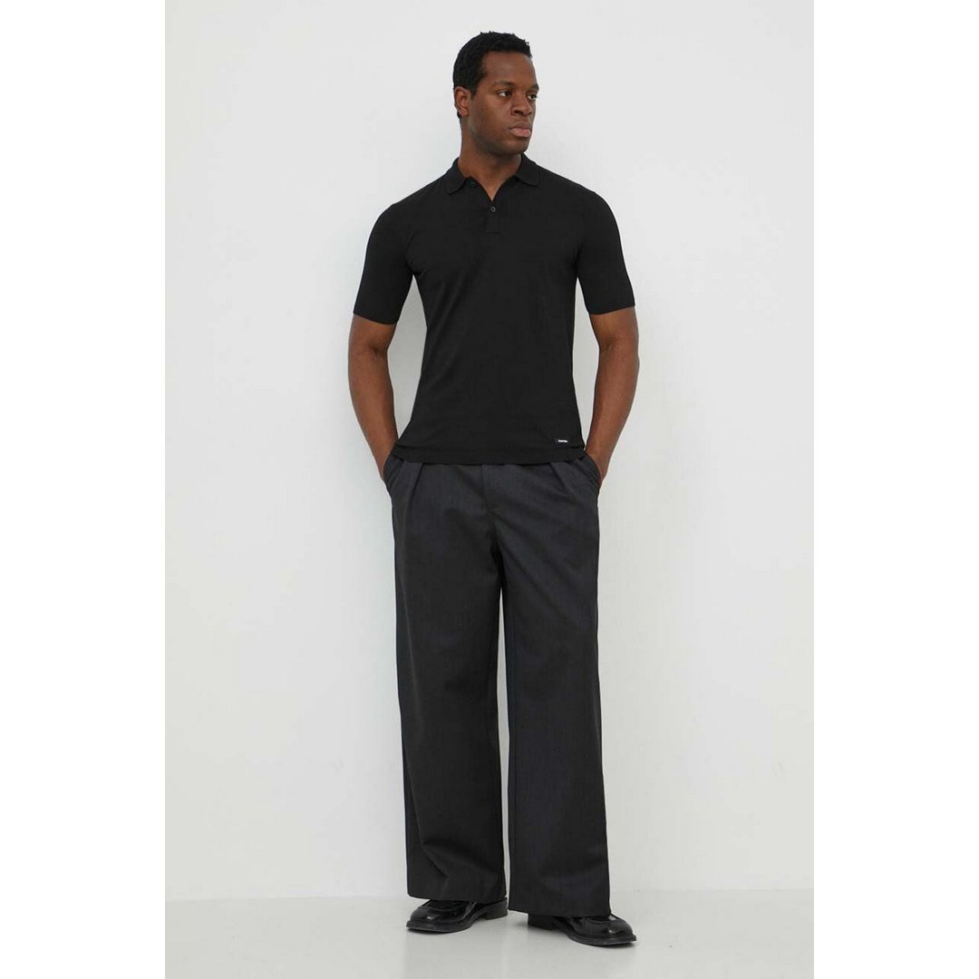 Cotton Silk Polo Shirt Ck Black / L