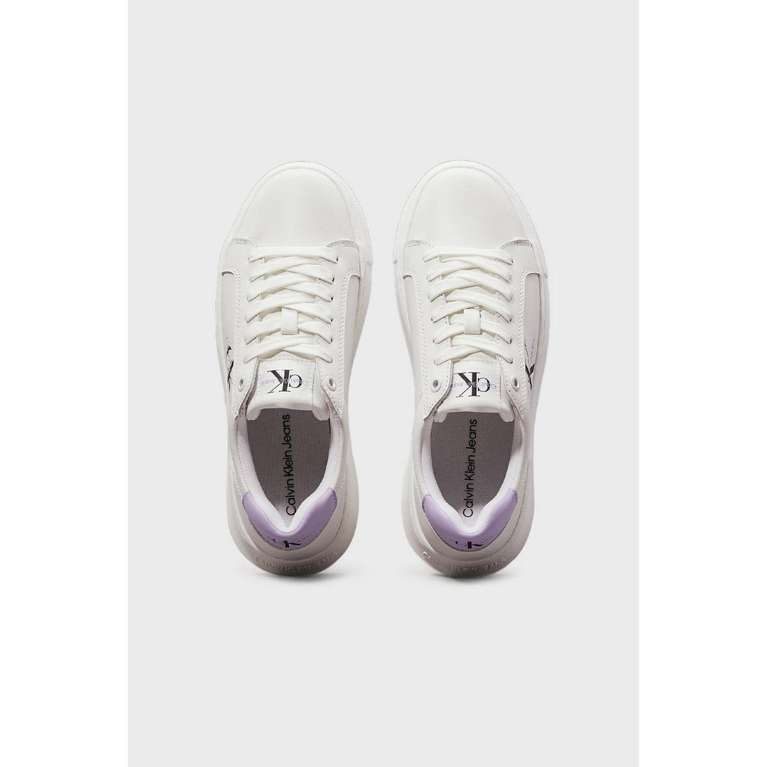 Chunky Cupsole Mono Lth Wn Bright White/Pastel Lilac / 41