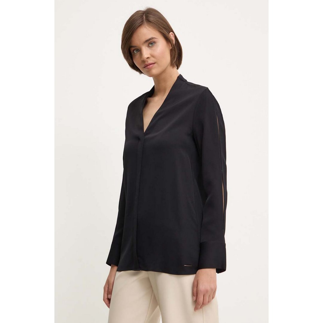 Shine Viscose Splitsleeve Blouse Ck Black / 42