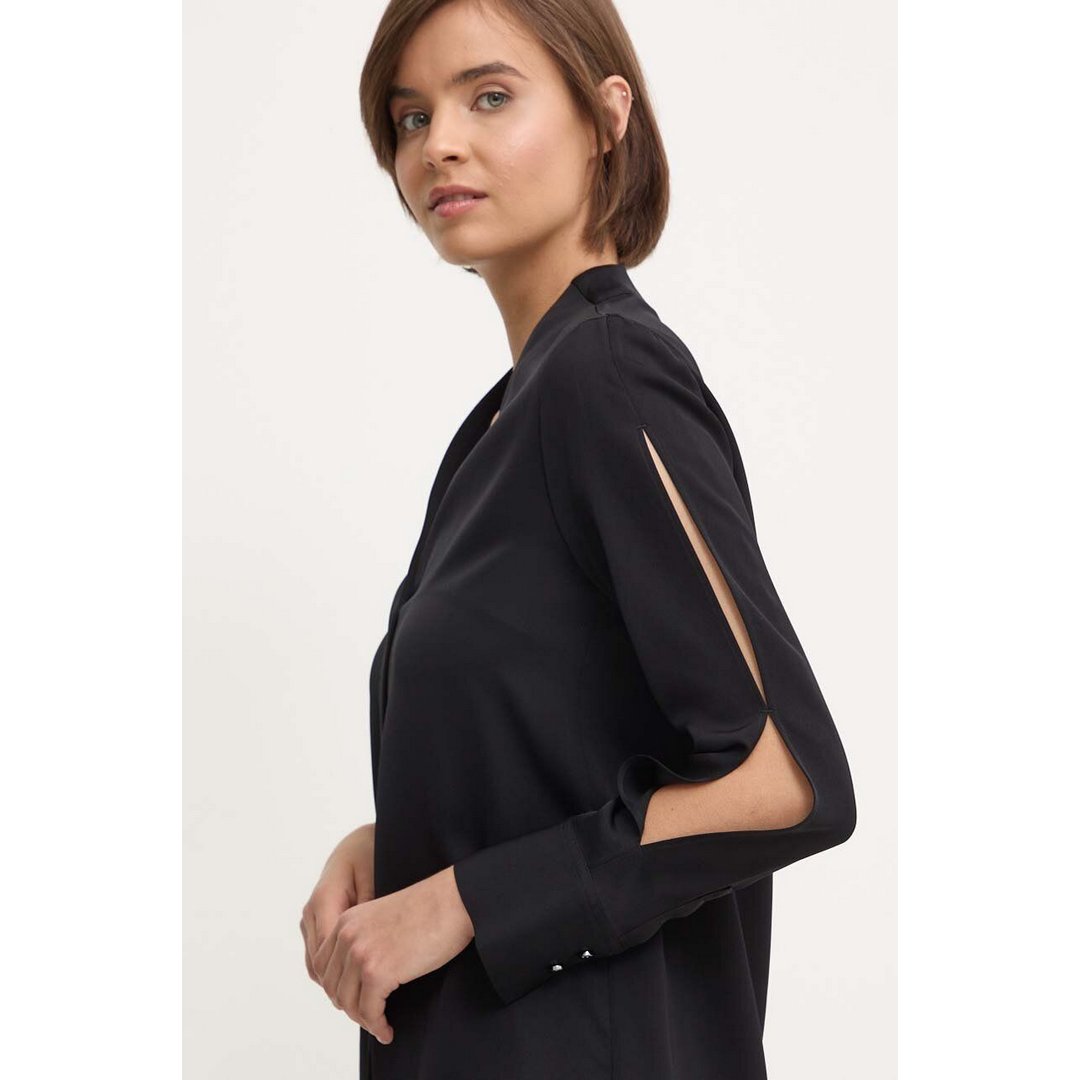 Shine Viscose Splitsleeve Blouse Ck Black / 42