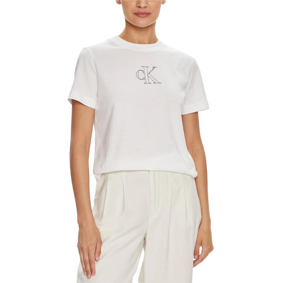 Outlined Ck Regular Tee Bright White / L