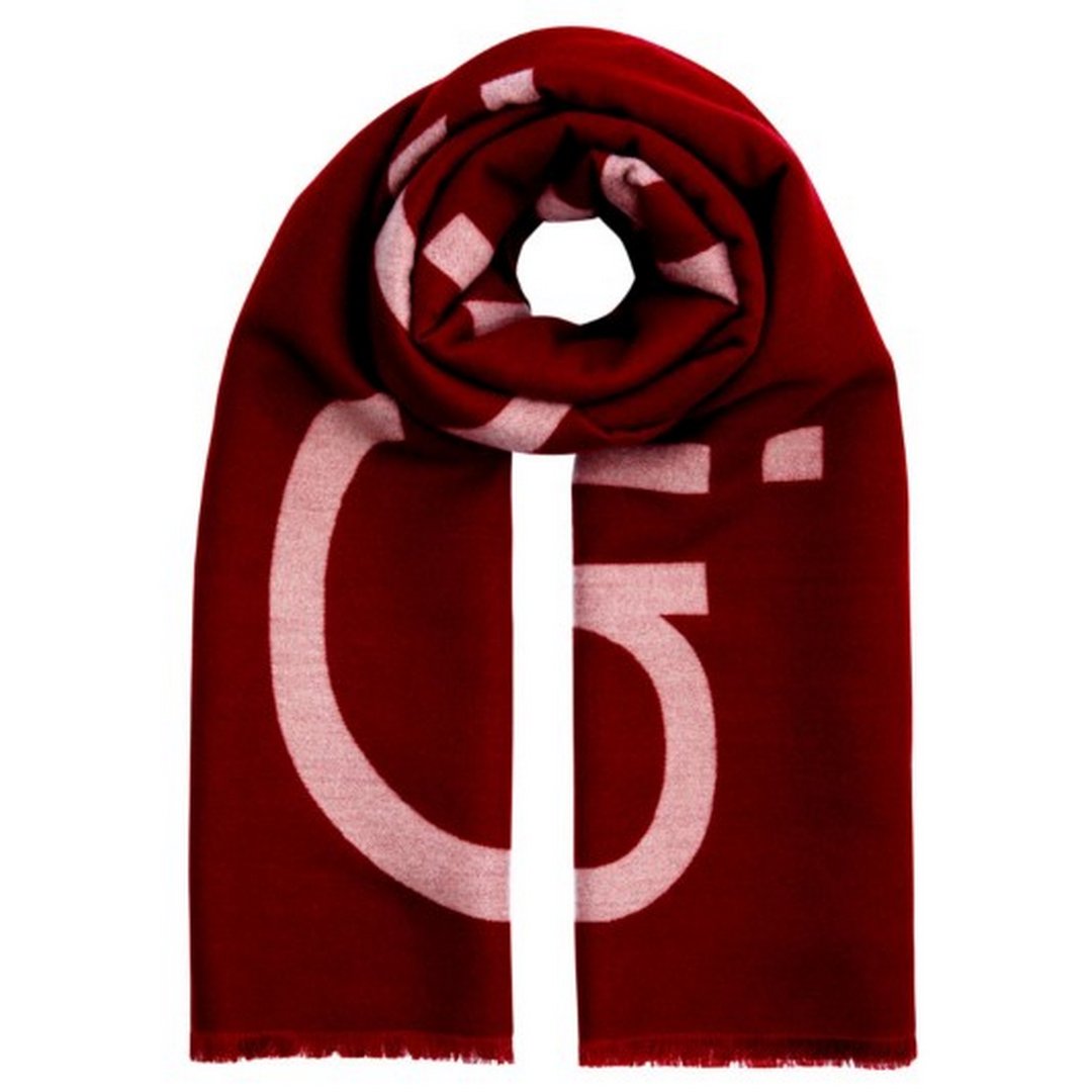 Fringes 2-Tones Wool Blend Scarf Biking Red / OS