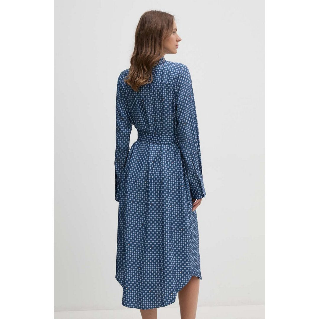 Foulard Knee Shirtdress Heritage Foulard/ Fossil Blue / 42