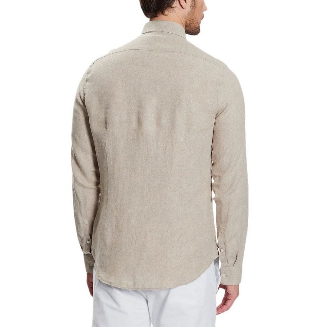 Linen Solid Slim Shi/ Ace/ 43 Stony Beige / 41