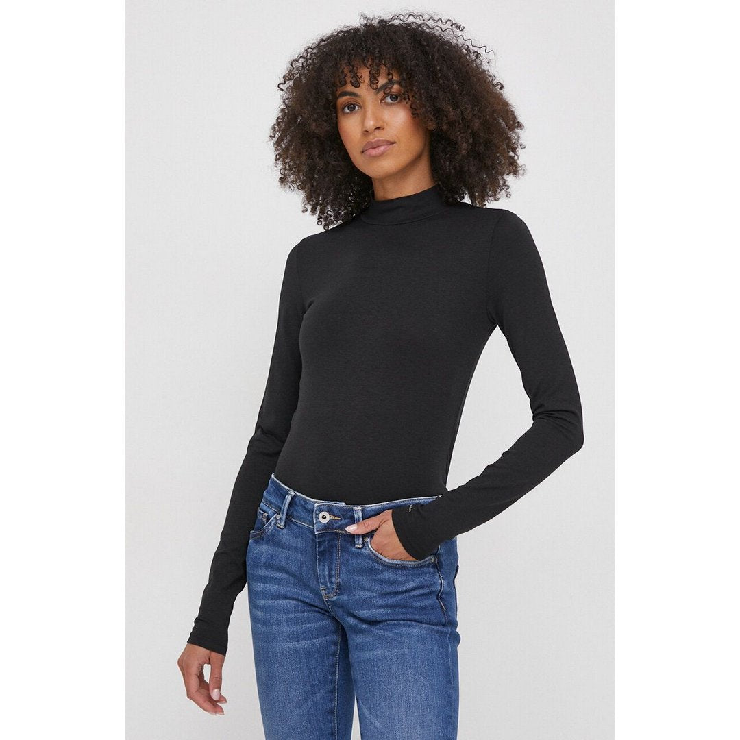 Cotton Modal Mock Ne/ Beh/ L Ck Black / S