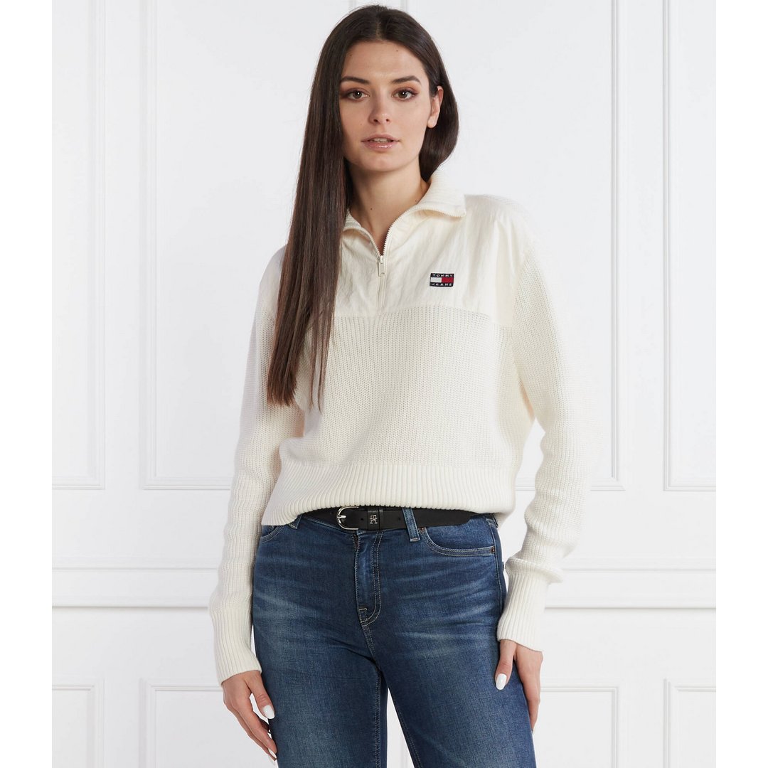 Tjw Half Zip Badge R/ Ybh/ Xl Ancient White / M