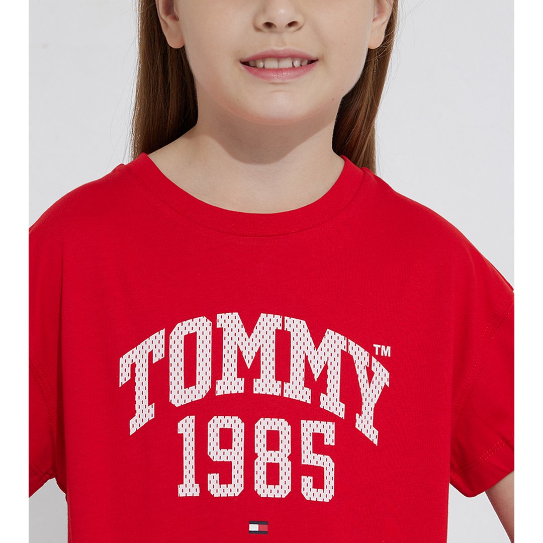 Tommy Varsity Tee S Deep Crimson / Cotton Candy / 5