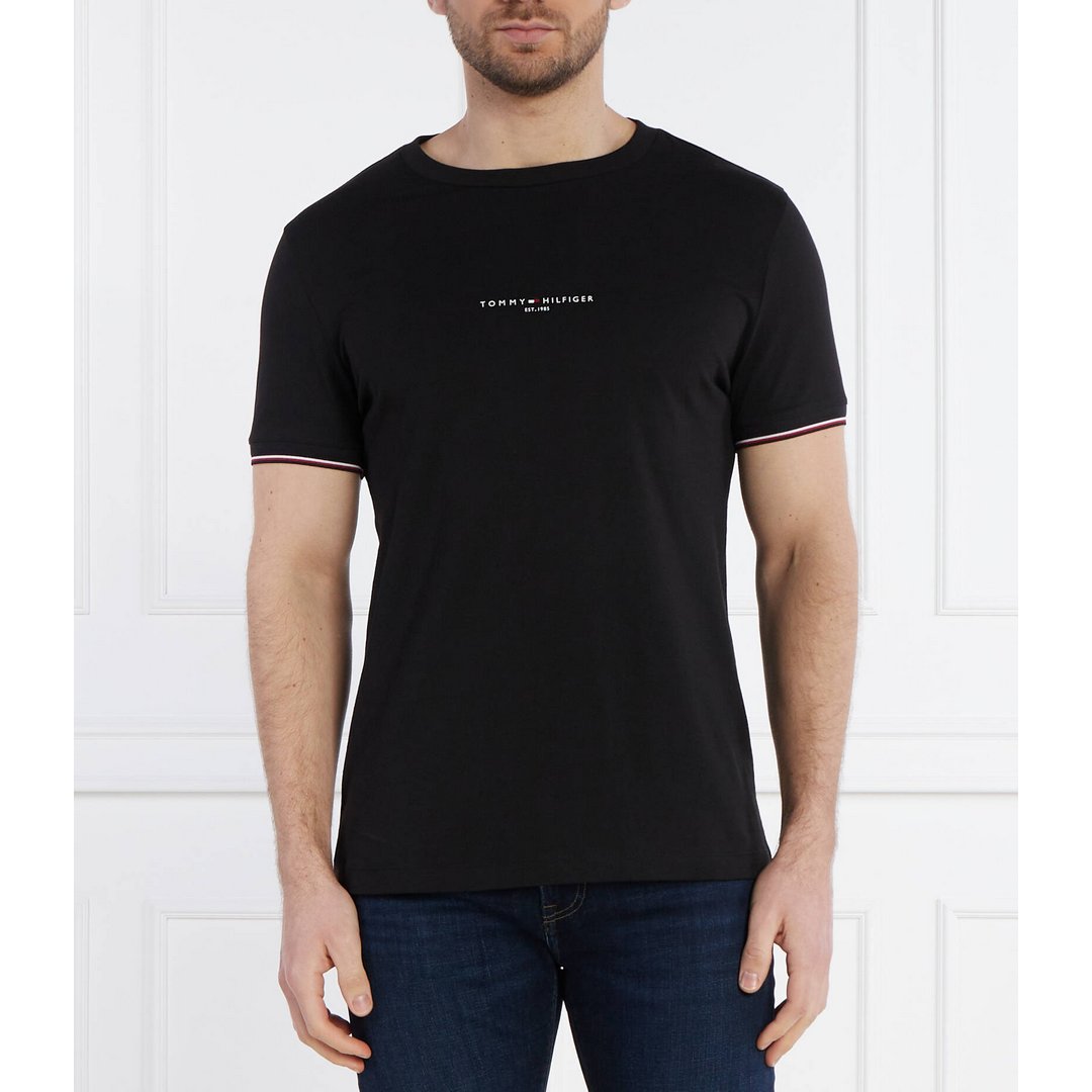 Tommy Logo Tipped Tee Black / L