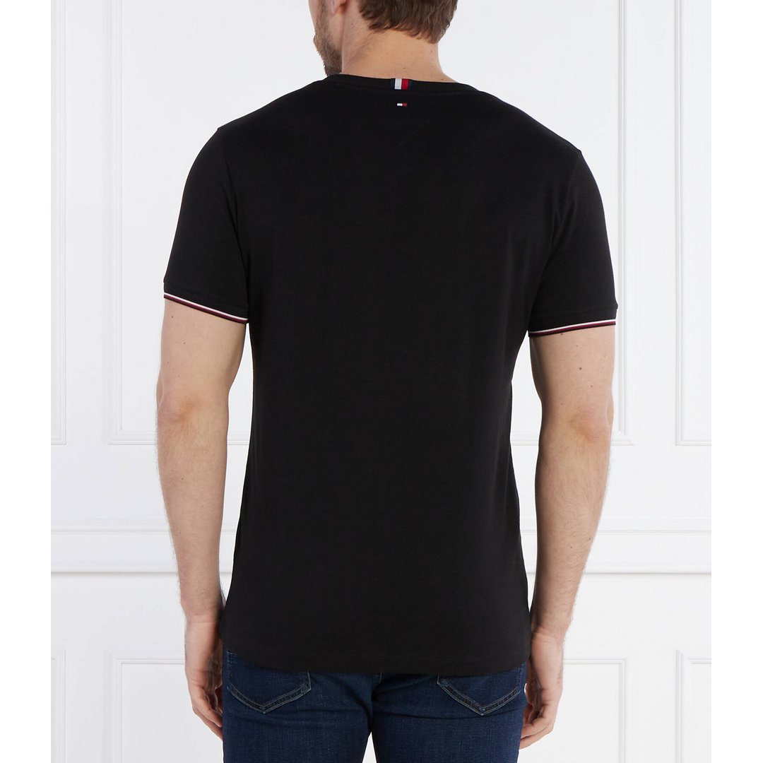 Tommy Logo Tipped Tee Black / L