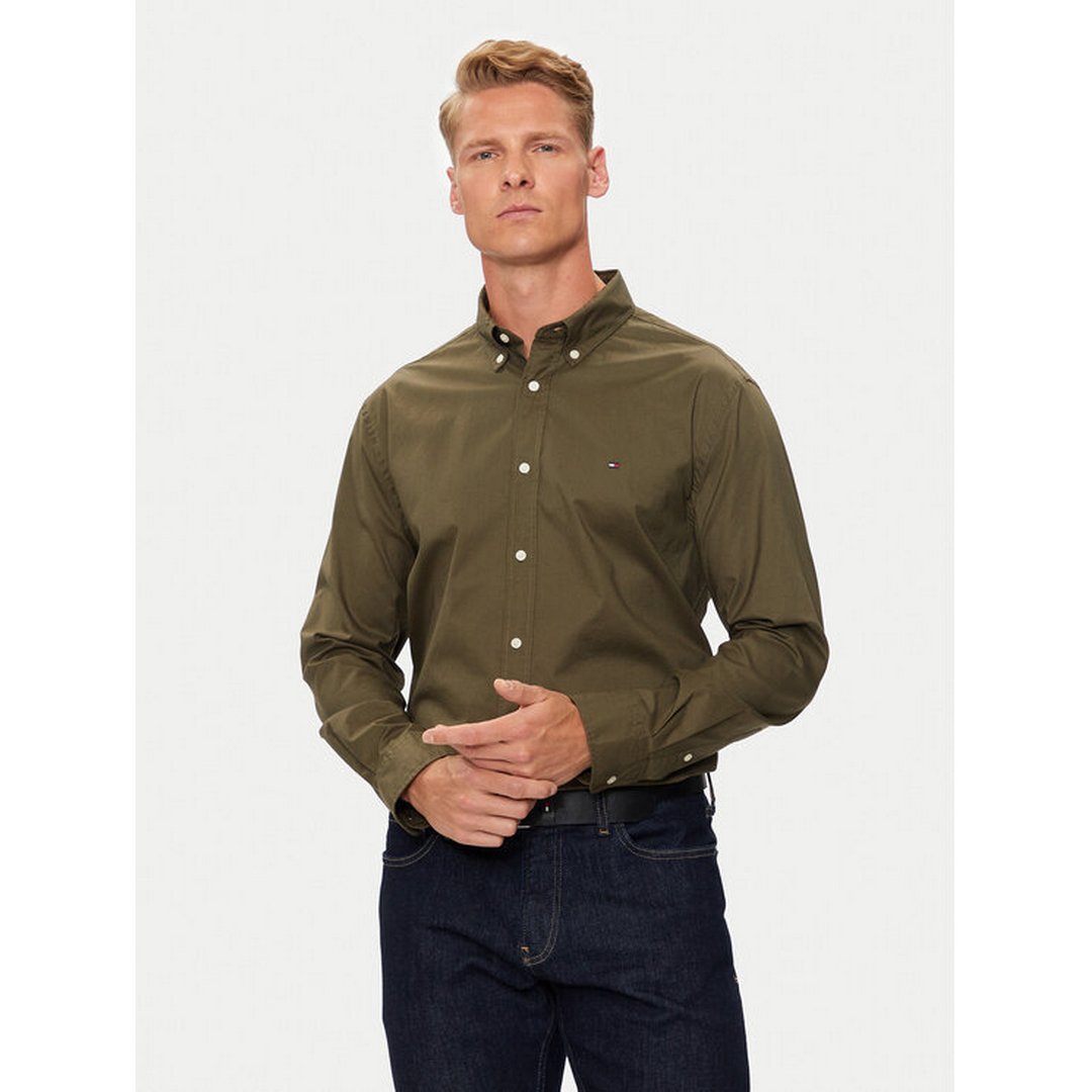 Flex Poplin Rf Shirt Army Green / L