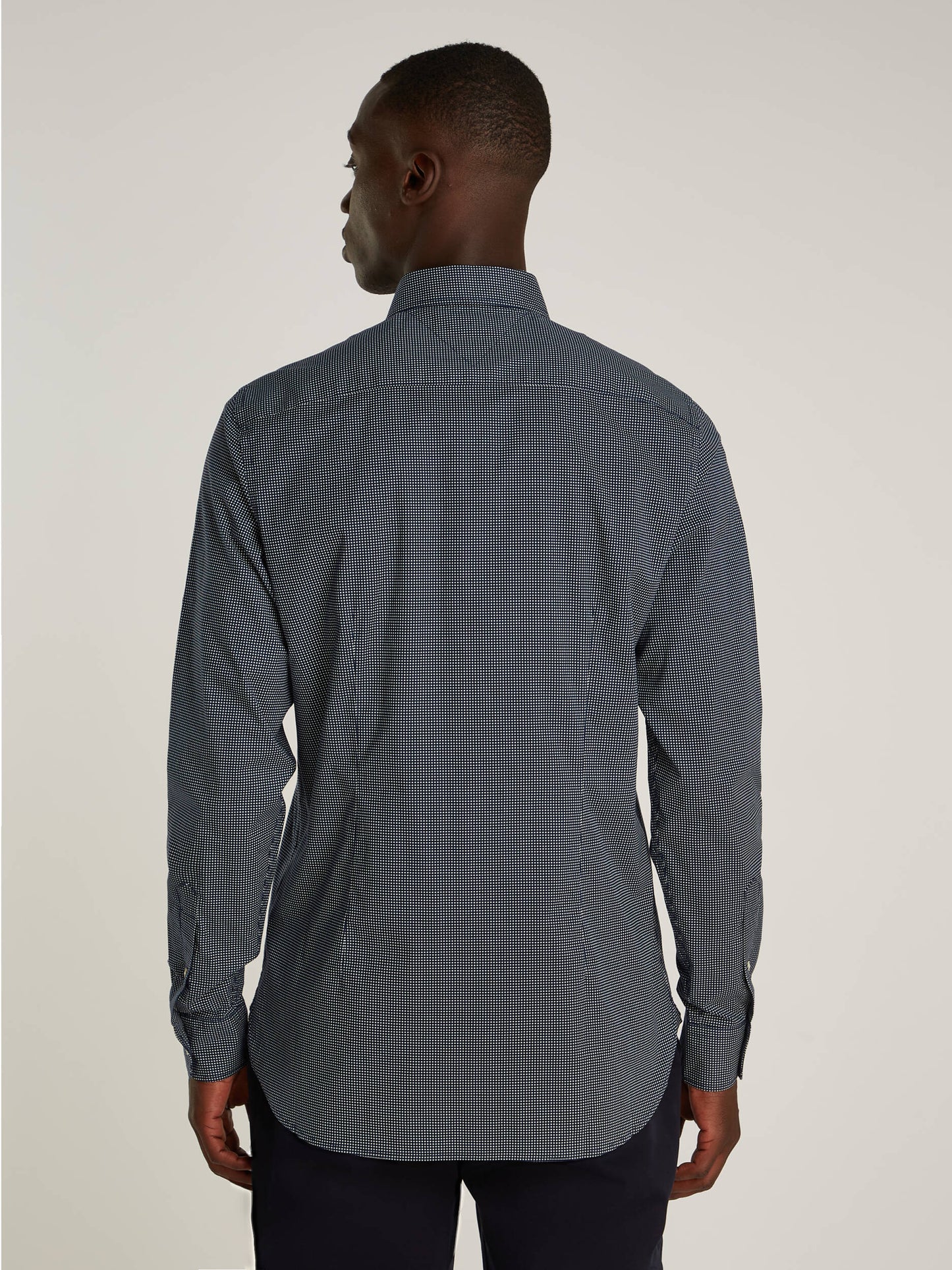 Micro Print Sf Shirt Carbon Navy / Ecru / L