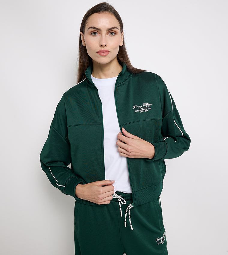 Script Reg Full Zip Sweatshirt Ornamental Green / L