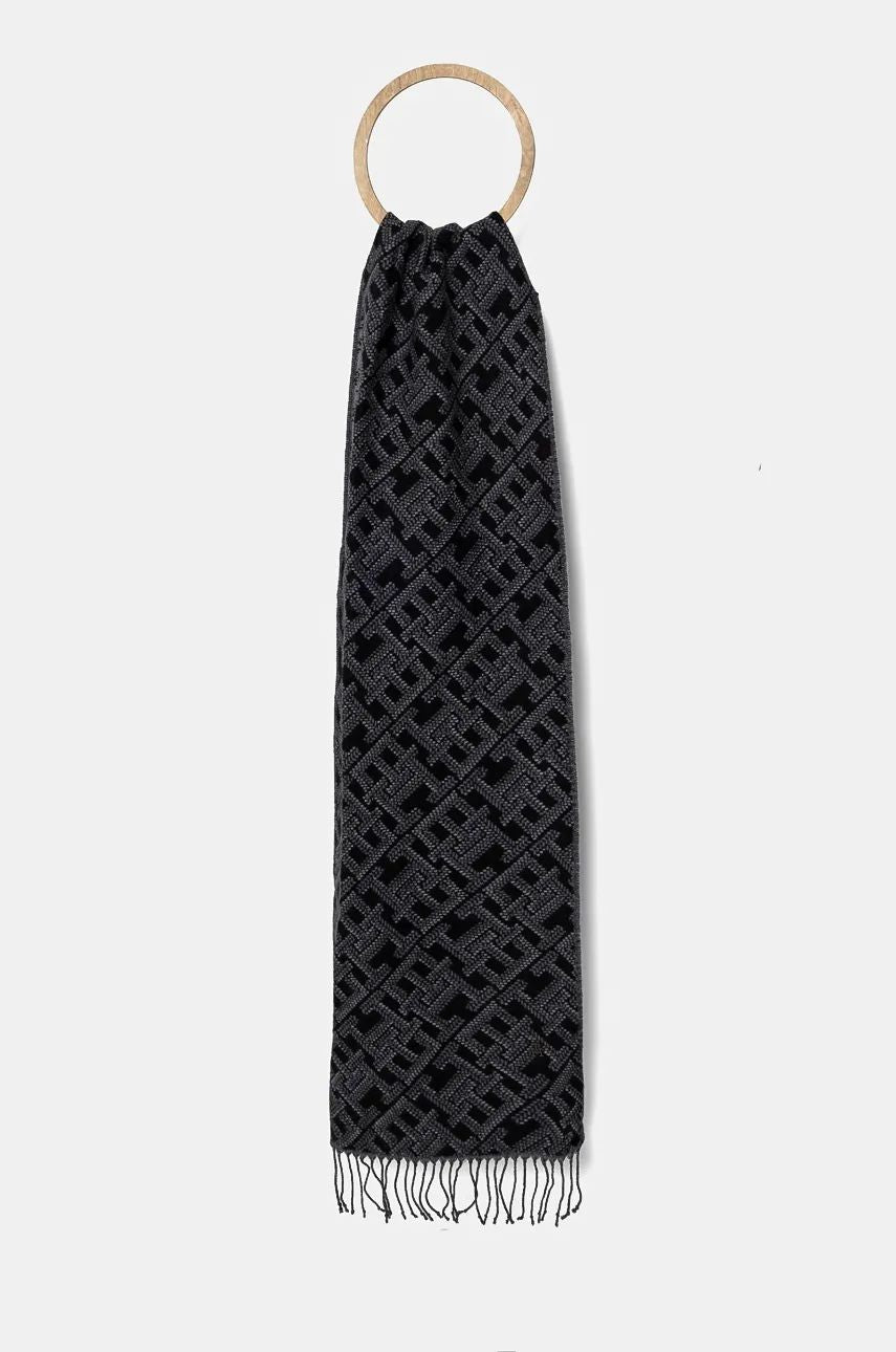 Th Monogram Aop Scarf Black / OS