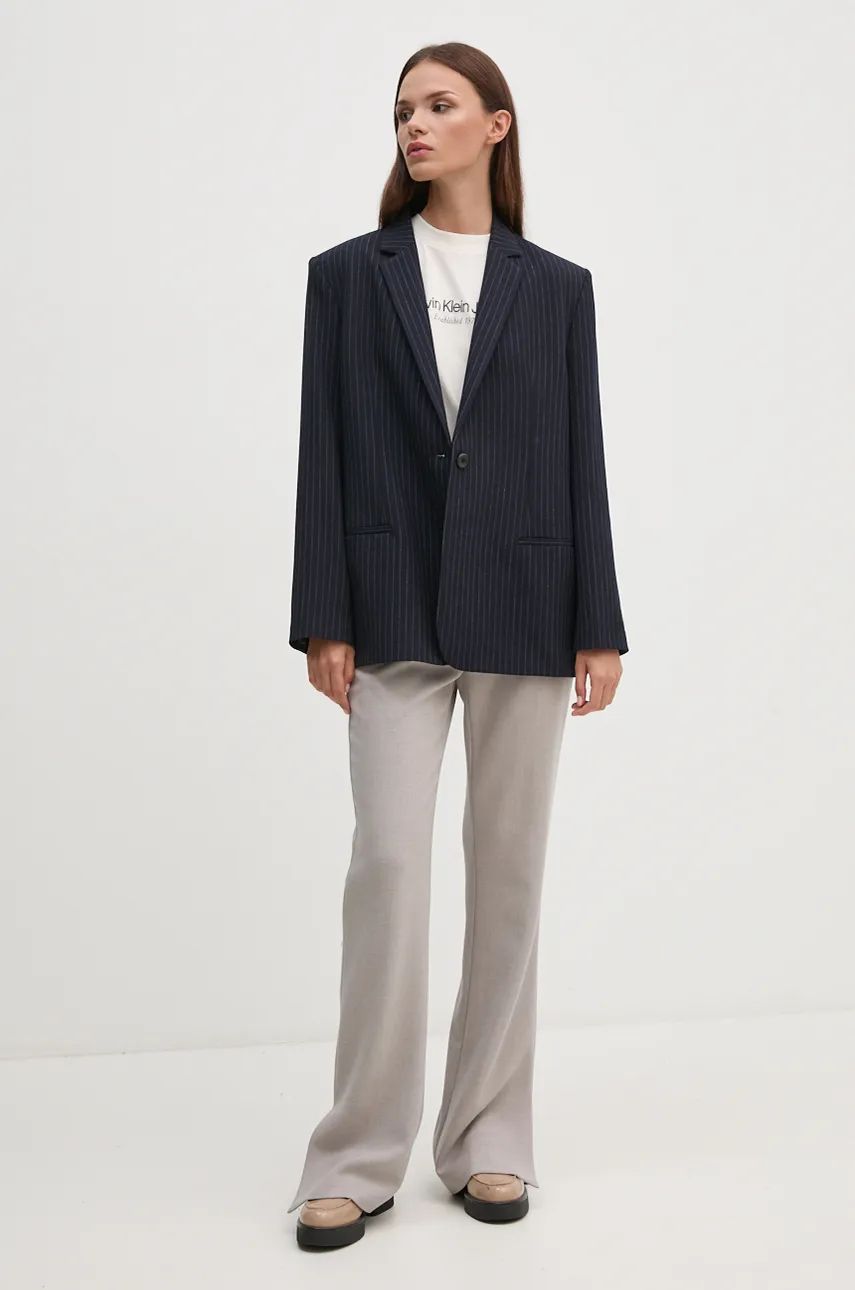 Pinstripe Slim  Blazer Night Sky / Gray Morn Stripe / 38