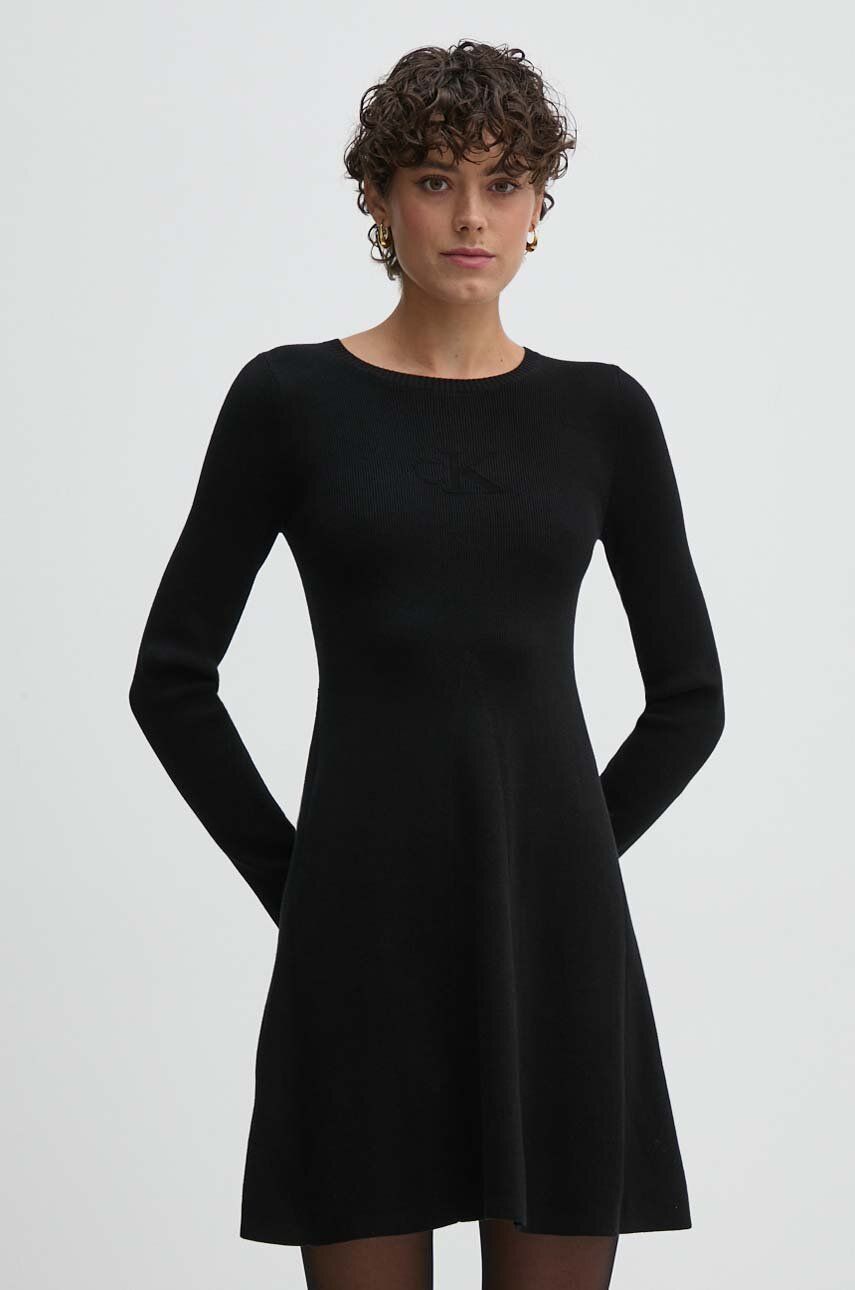 Ck Intarsia Sweater Dress Ck Black / M