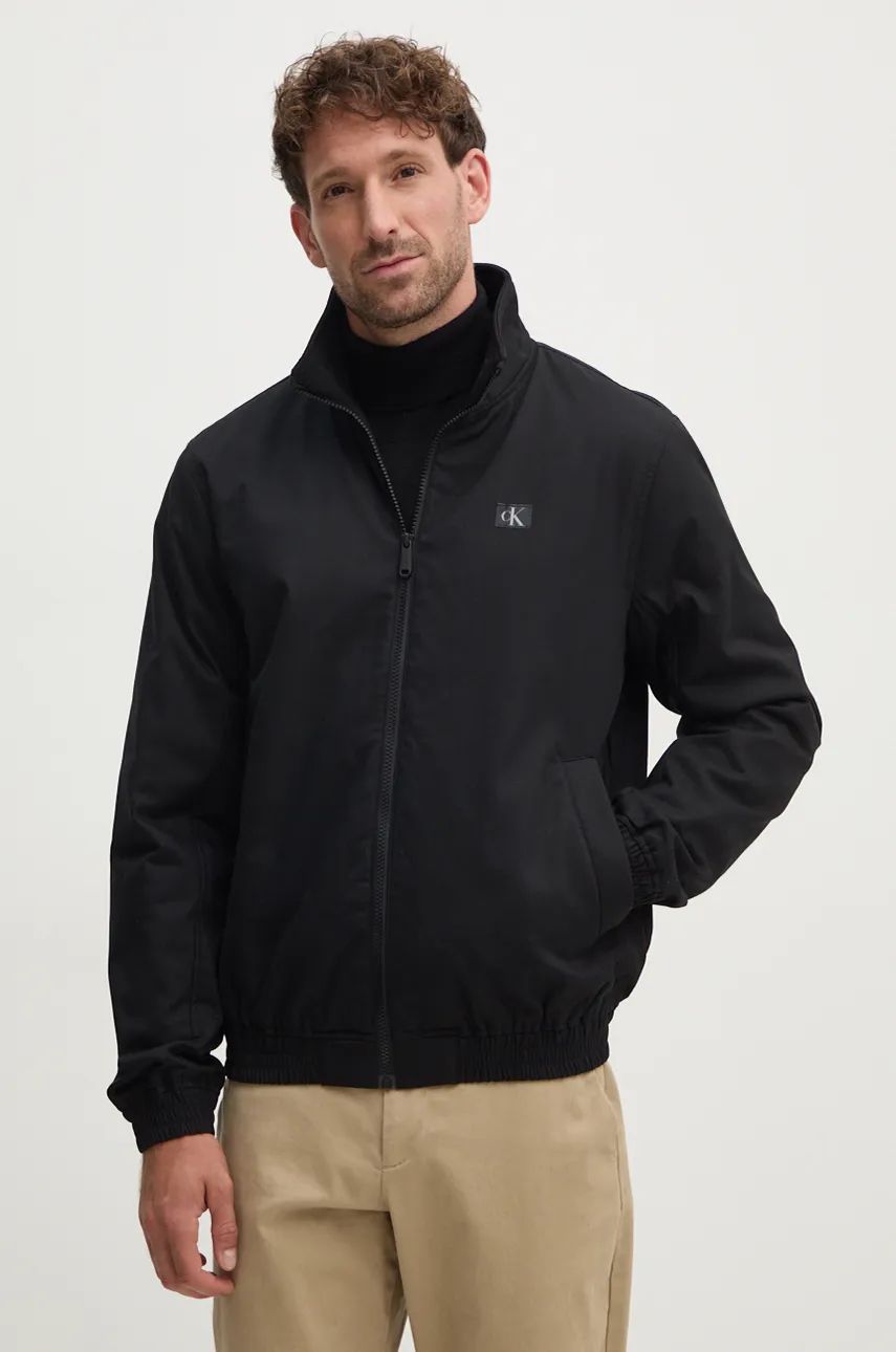 Cotton Nylon Canvas Harrington Ck Black / L