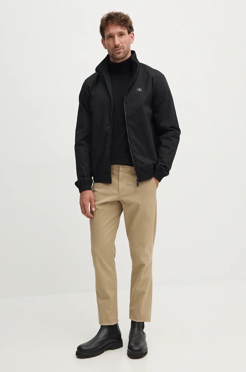 Cotton Nylon Canvas Harrington Ck Black / L