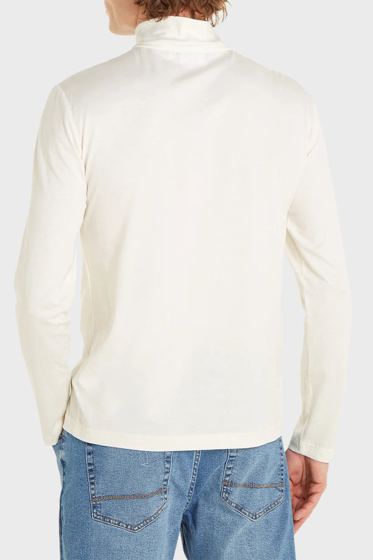 Smooth Cotton Ls Zip Up Bright White / L