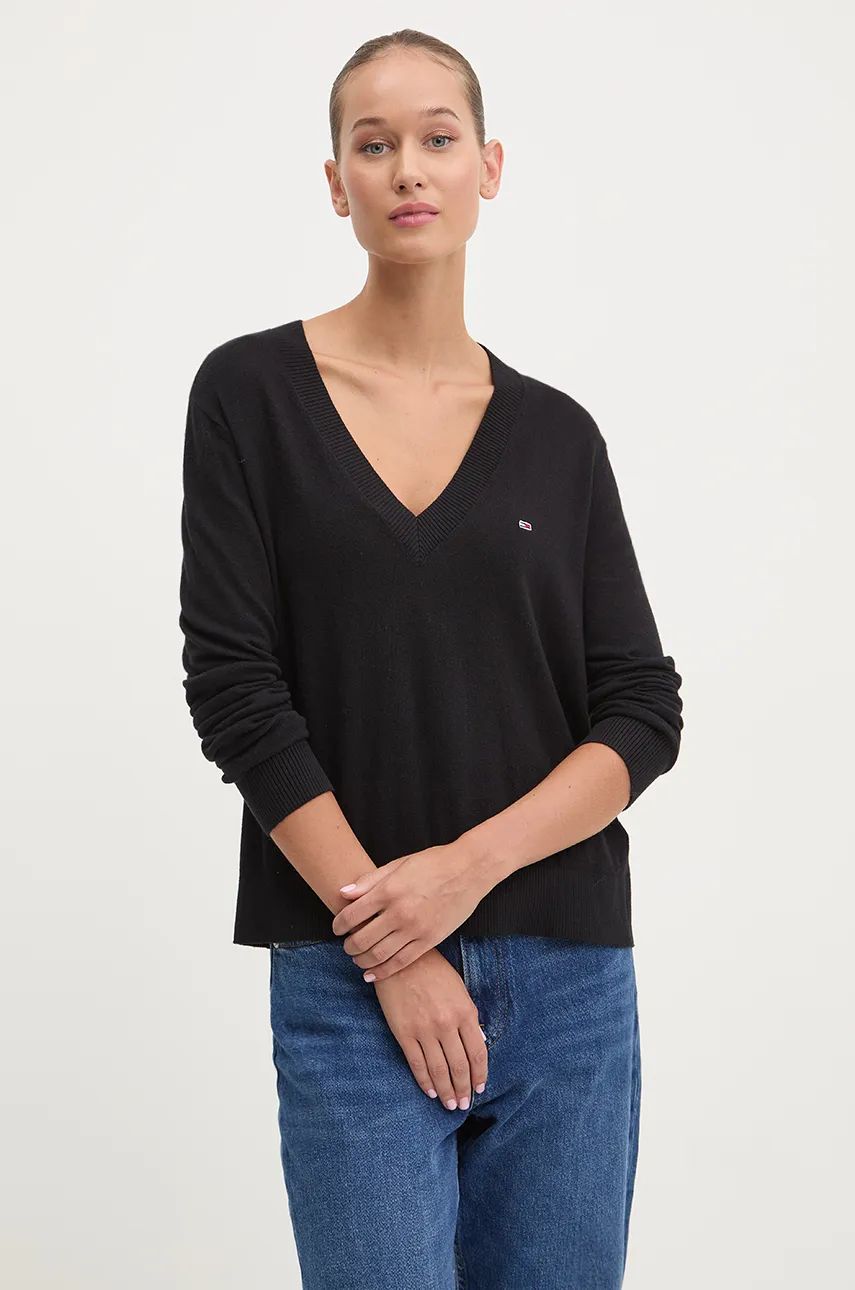 Tjw Essential Vneck Sweater Ext Black / L