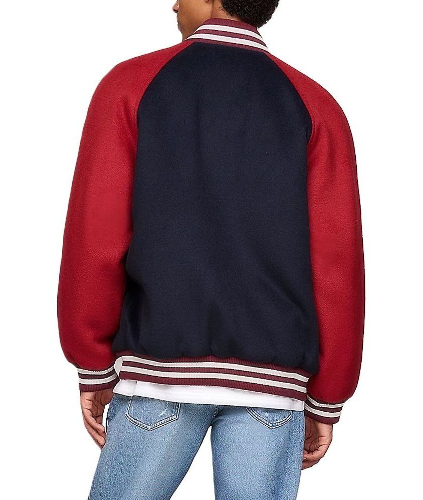 Tjm Wool Blend Crest Bomber Dark Night Navy / Regatta Red / L